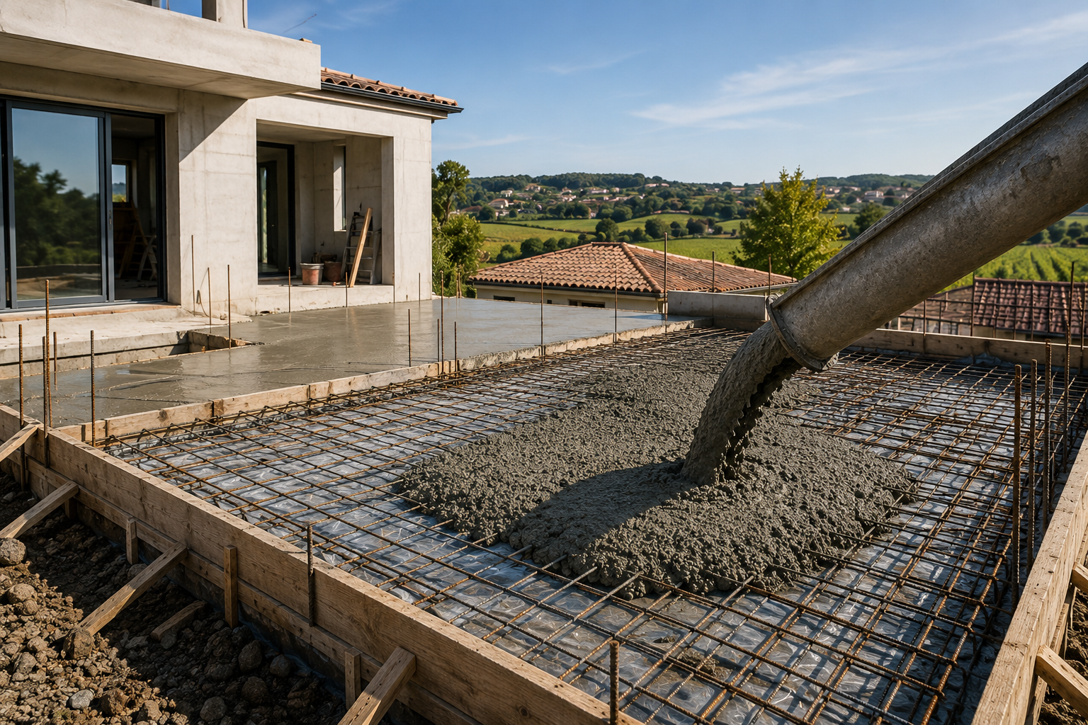 Coulage de dalle béton